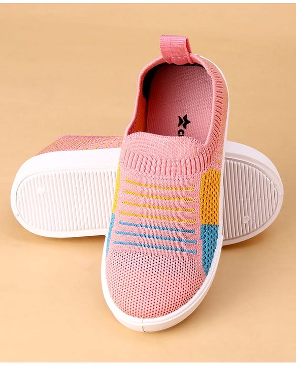 Cute Walk by Babyhug Slip On Casual Shoes with Striped Design  - Pink