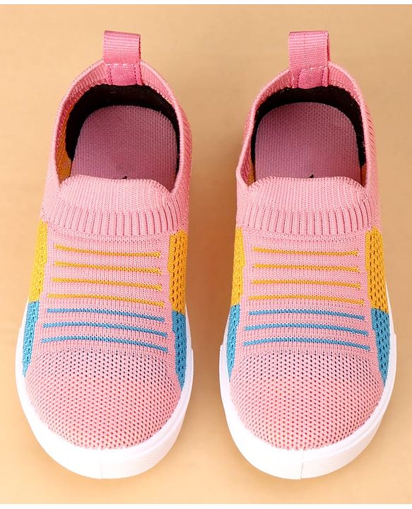 Cute Walk by Babyhug Slip On Casual Shoes with Striped Design  - Pink