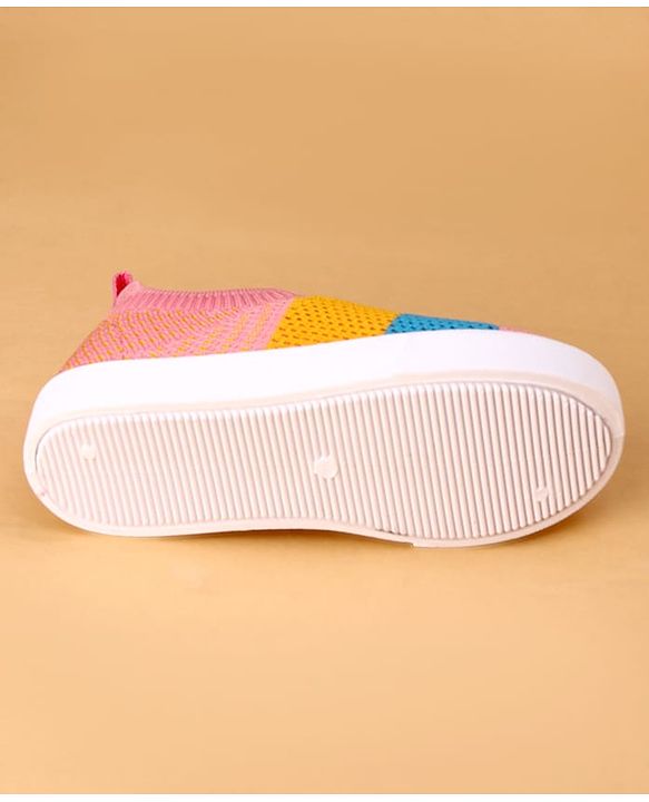 Cute Walk by Babyhug Slip On Casual Shoes with Striped Design  - Pink