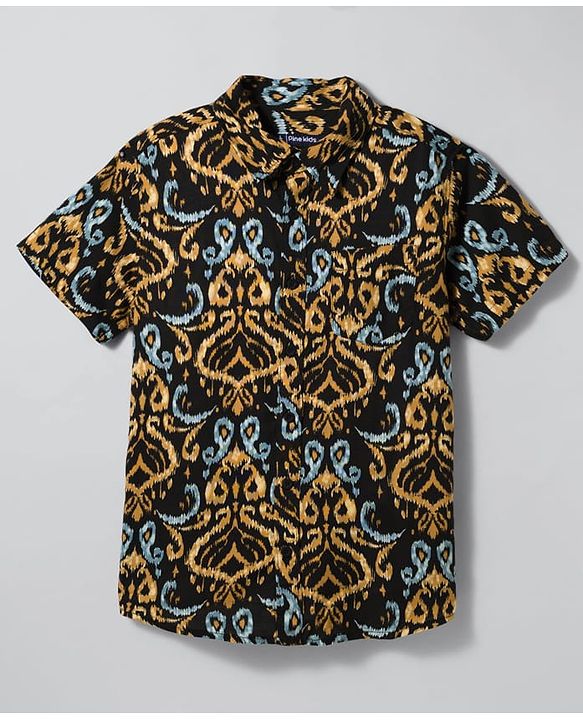 Pine Kids Viscose Woven Half Sleeves Printed Shirt With Tank T-Shirt - Multicolour