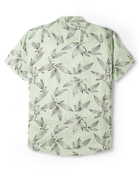 Pine Kids Woven Half Sleeves Shirt with Tropical Theme Print - Multicolor