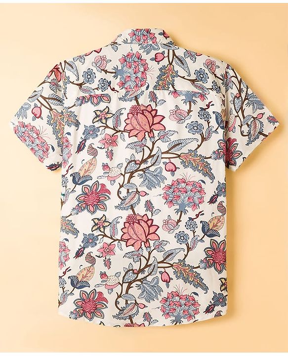 Pine Kids 4-5Y Boys Multicolor Floral Print Half Sleeves Woven Shirt