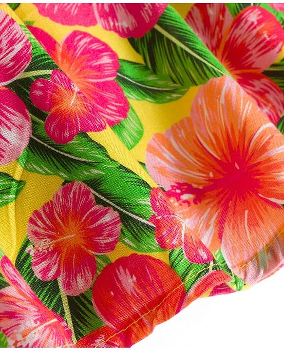 Babyhug 100% Cotton Woven Sleeveless Floral Printed Frock - Multicolour