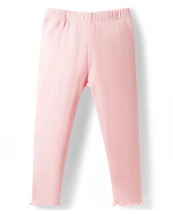 Babyhug Single Jersey Knit Full Sleeves Floral Printed Top & Leggings Set with Bow Applique - Pink