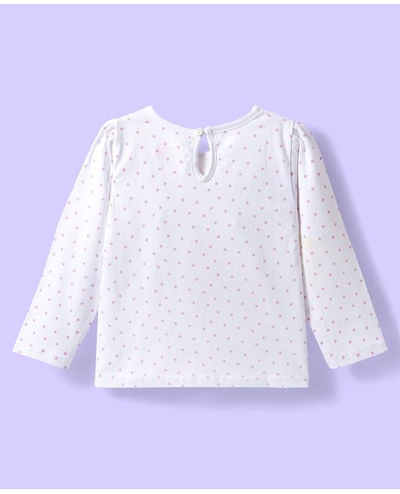 Babyhug 100% Cotton Woven Frock With Polka Dots Printed Inner Tee - Violet