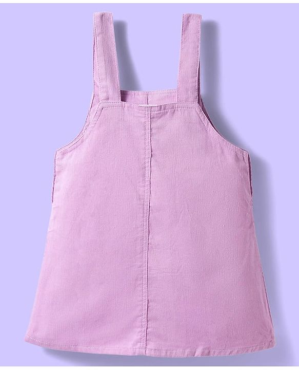 Babyhug 100% Cotton Woven Frock With Polka Dots Printed Inner Tee - Violet