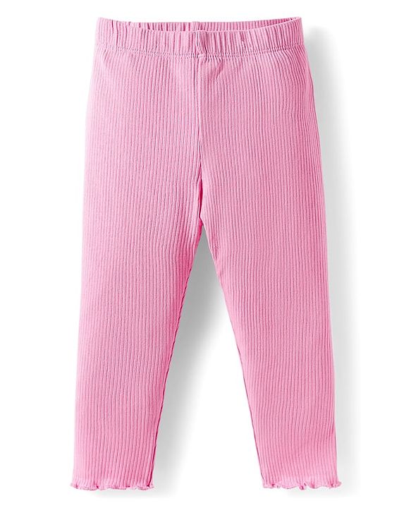 Babyhug Single Jersey Knit Full Sleeves Top & Leggings Set With Floral Print - Yellow & Pink