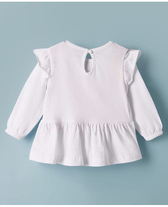 Babyhug Single Jersey Knit Full Sleeves Text Embroidery Top with Bow Applique & Leggings Set - Pink & White