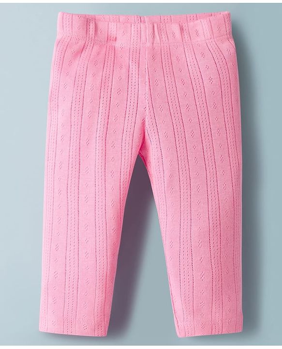 Babyhug Single Jersey Knit Full Sleeves Text Embroidery Top with Bow Applique & Leggings Set - Pink & White