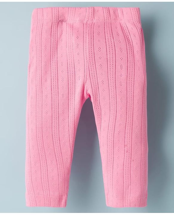 Babyhug Single Jersey Knit Full Sleeves Text Embroidery Top with Bow Applique & Leggings Set - Pink & White