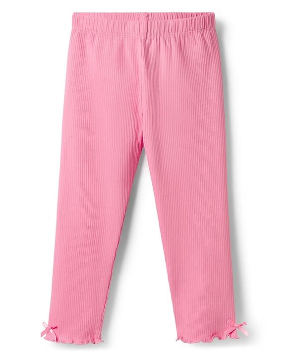Babyhug Single Jersey Knit Full Sleeves Heart & Text Printed Top & Leggings Set - Blue & Pink