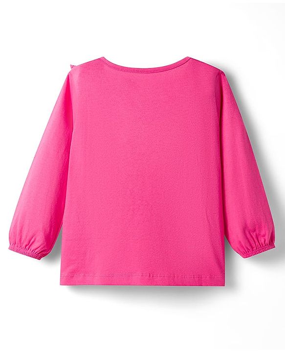 Babyhug Single Jersey Knit Full Sleeves Top & Leggings Set With Floral Print - Pink
