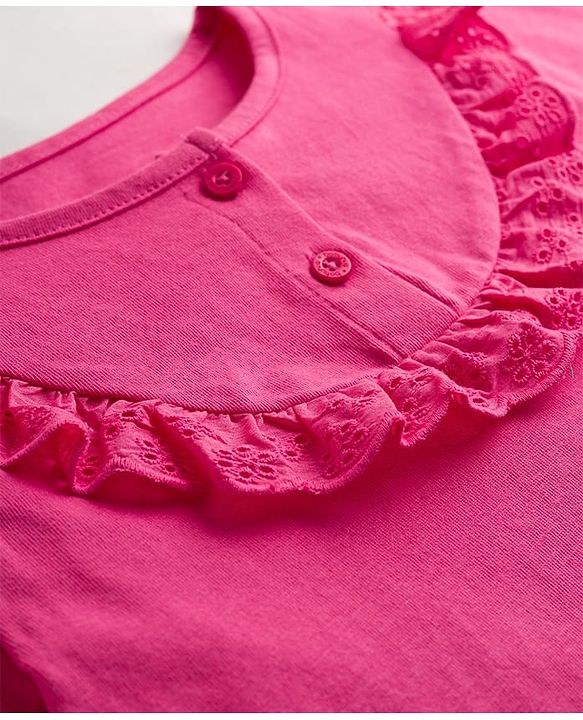Babyhug Single Jersey Knit Full Sleeves Top & Leggings Set With Floral Print - Pink