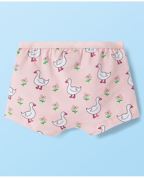 Babyhug Cotton Lycra Knit Hipster With Floral Print Pack Of 3 - White Peach & Light Green
