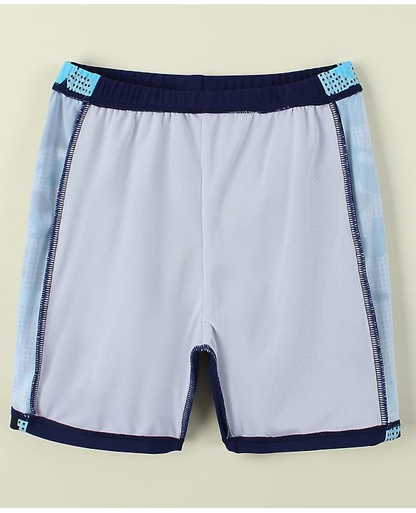 Pine Kids Abstract Printed Swimming Trunk With Cap - Navy Blue