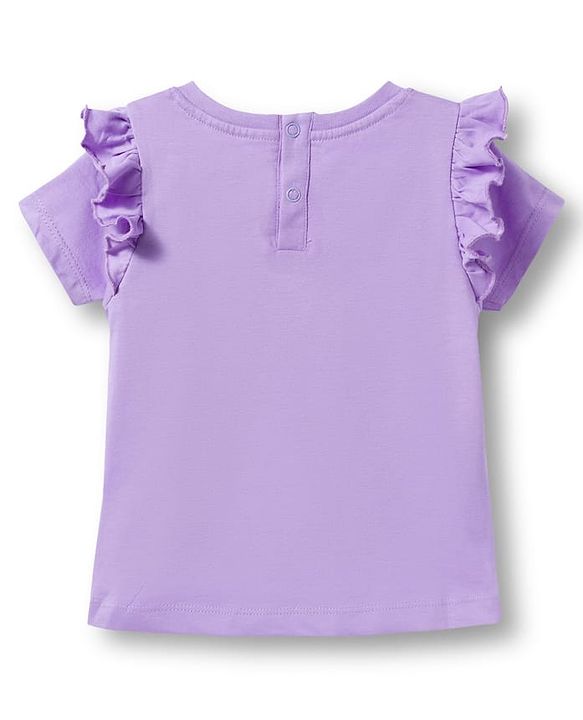 Babyhug Disney 100% Cotton Half Sleeves T-Shirt With Minnie Mouse Graphic - Lavender