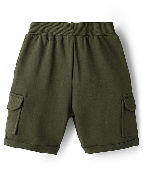Babyhug 100% Cotton Half Sleeves Cactus Printed Polo T-Shirt & Short Set - Grey & Dark Green