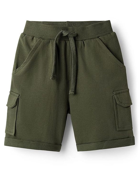 Babyhug 100% Cotton Half Sleeves Cactus Printed Polo T-Shirt & Short Set - Grey & Dark Green