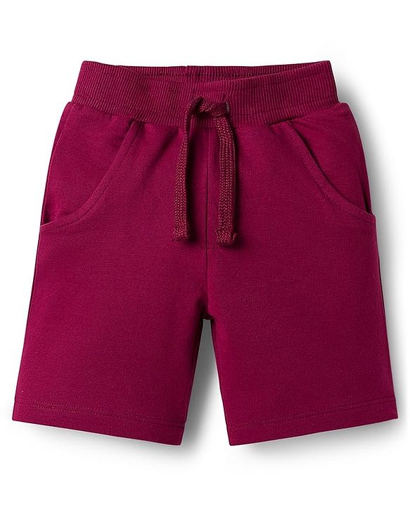 Babyhug Single Jersey Knit Half Sleeves Striped Polo T-Shirt & Shorts Set - Maroon