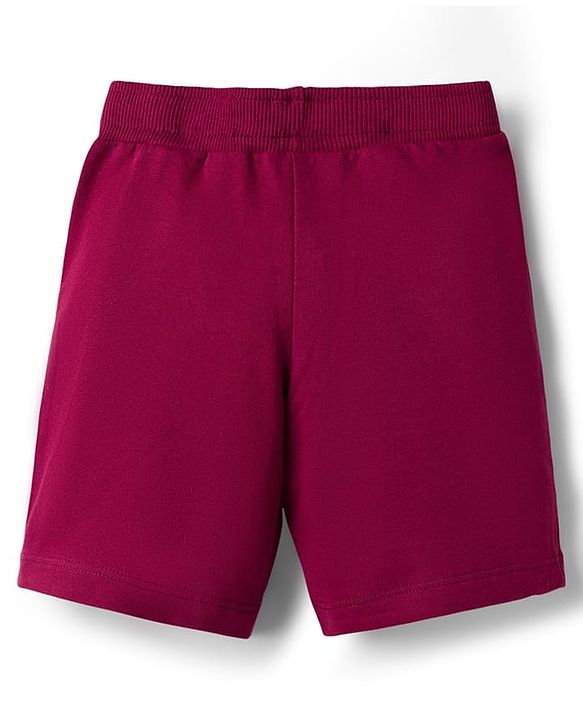 Babyhug Single Jersey Knit Half Sleeves Striped Polo T-Shirt & Shorts Set - Maroon