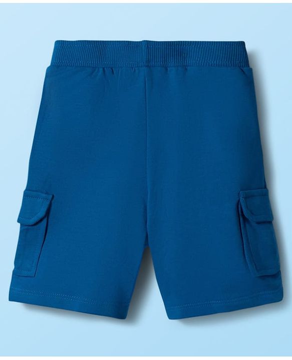 Babyhug Single Jersey Knit Half Sleeves Striped Shirt & Shorts Set - Blue