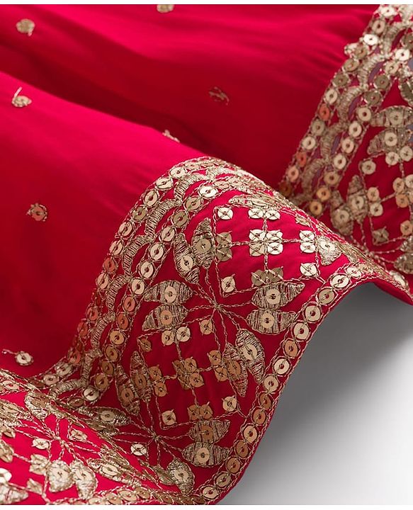 Pine Kids Woven Three Fourth Sleeves Kurti Churidar Set With Floral Embroidery & Dupatta - Fuchsia