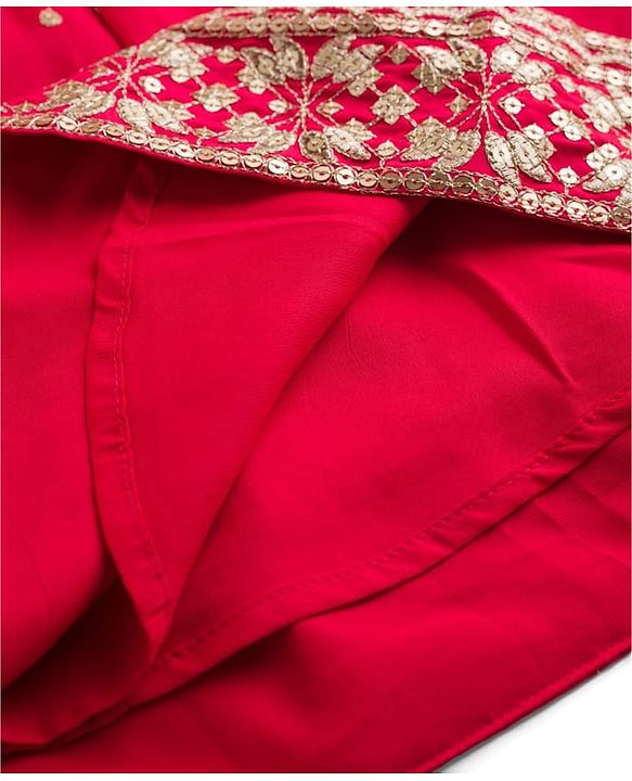 Pine Kids Woven Three Fourth Sleeves Kurti Churidar Set With Floral Embroidery & Dupatta - Fuchsia