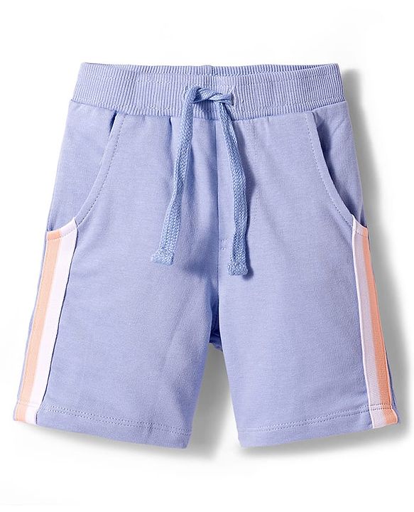 Babyhug Single Jersey Knit Half Sleeves Striped T-Shirt & Shorts Set With Goal Print - Multicolor