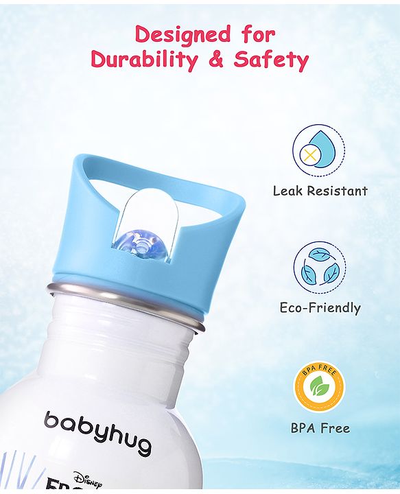 Babyhug Disney Frozen Theme Stainless Steel Color Changing Magic Bottle Multicolor - 600ml| Leak Resistant| BPA Free| Rust Proof| Food Grade 304 SS| Soft Silicone Spout