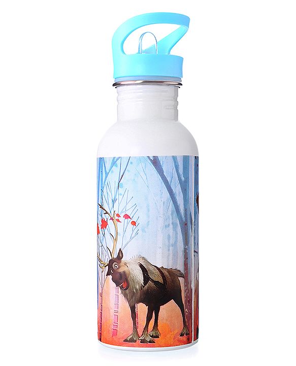 Babyhug Disney Frozen Theme Stainless Steel Color Changing Magic Bottle Multicolor - 600ml| Leak Resistant| BPA Free| Rust Proof| Food Grade 304 SS| Soft Silicone Spout