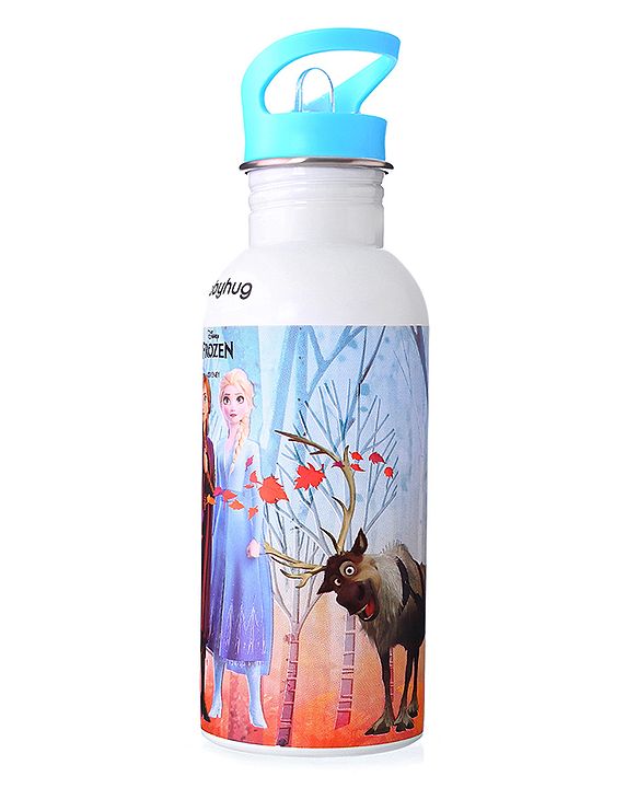 Babyhug Disney Frozen Theme Stainless Steel Color Changing Magic Bottle Multicolor - 600ml| Leak Resistant| BPA Free| Rust Proof| Food Grade 304 SS| Soft Silicone Spout
