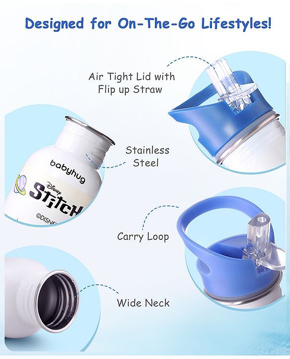Babyhug Disney Frozen Theme Stainless Steel Color Changing Magic Bottle Multicolor - 600ml| Leak Resistant| BPA Free| Rust Proof| Food Grade 304 SS| Soft Silicone Spout