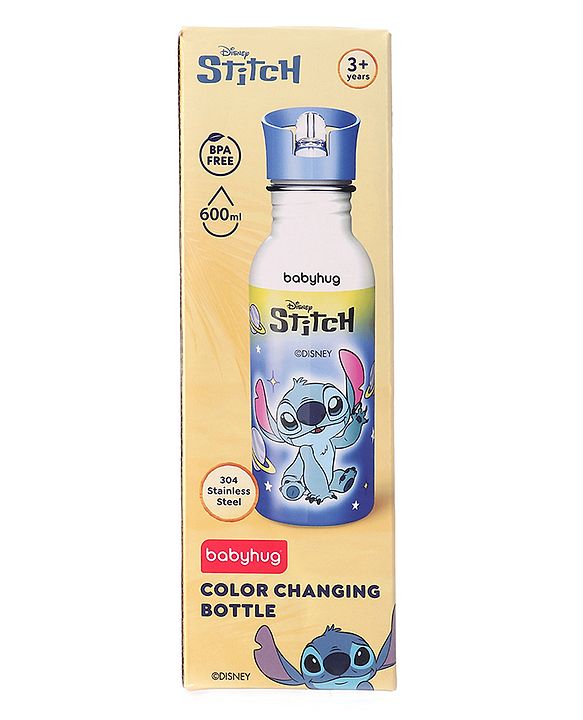 Babyhug Disney Frozen Theme Stainless Steel Color Changing Magic Bottle Multicolor - 600ml| Leak Resistant| BPA Free| Rust Proof| Food Grade 304 SS| Soft Silicone Spout