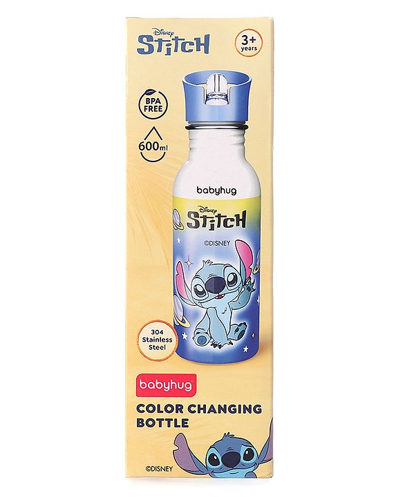 Babyhug Disney Frozen Theme Stainless Steel Color Changing Magic Bottle Multicolor - 600ml| Leak Resistant| BPA Free| Rust Proof| Food Grade 304 SS| Soft Silicone Spout