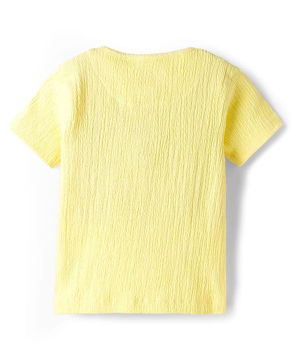 Babyhug Single Jersey Knit Half Sleeves T-Shirt & Shorts Set with Bear Patch Detailing - Yellow
