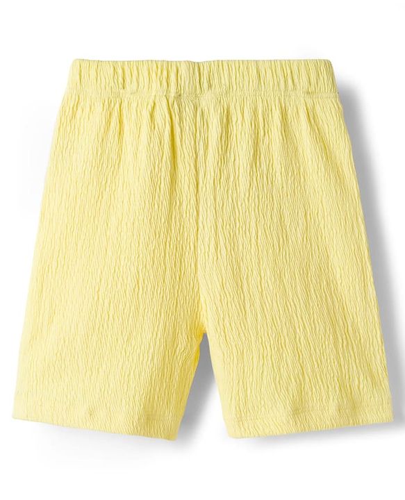 Babyhug Single Jersey Knit Half Sleeves T-Shirt & Shorts Set with Bear Patch Detailing - Yellow