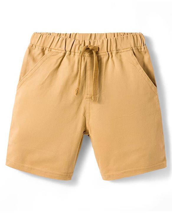 Babyhug Single Jersey Knit Half Sleeves T-Shirt & Woven Shorts Set With Animal Print - Blue & Beige