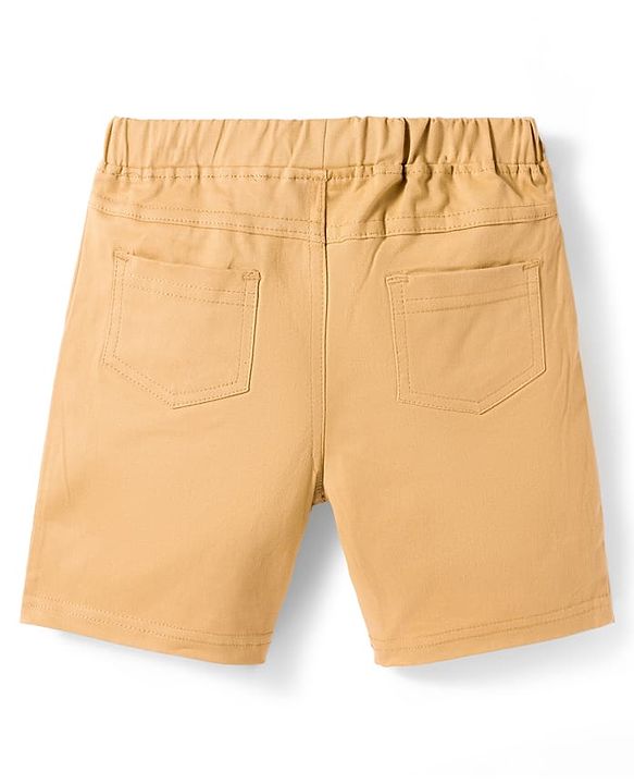 Babyhug Single Jersey Knit Half Sleeves T-Shirt & Woven Shorts Set With Animal Print - Blue & Beige