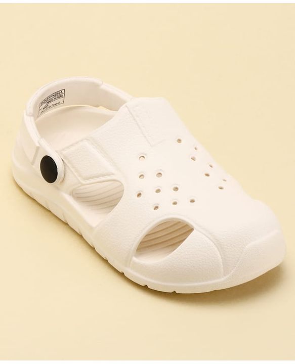 Pine Kids Back Strap Solid Clogs - OffWhite