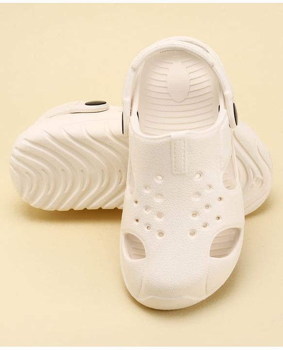 Pine Kids Back Strap Solid Clogs - OffWhite