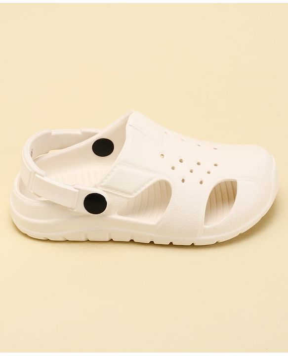 Pine Kids Back Strap Solid Clogs - OffWhite