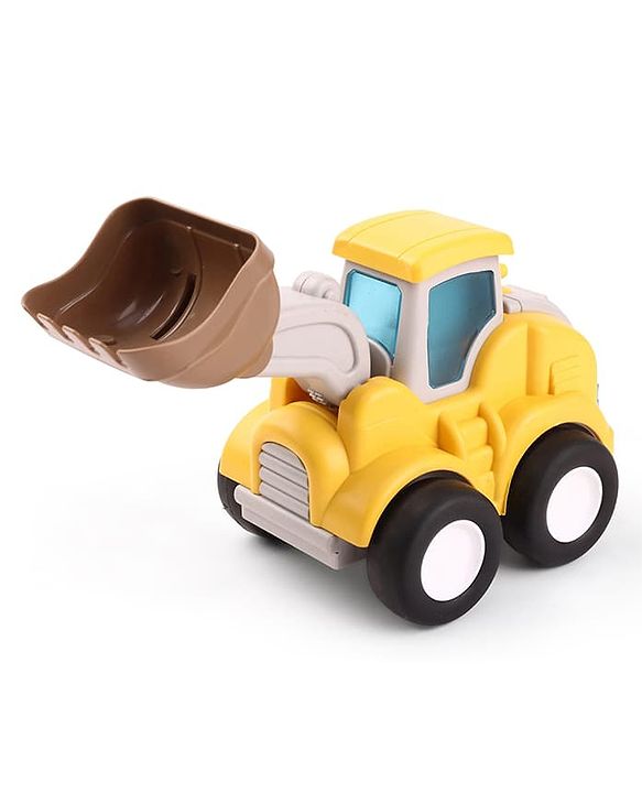 Babyhug Press & Go Mini Bulldozer & Driller Truck Toy with Flexible Joints for Toddlers| Early Learning & Development| Pretend Play Toy| Fun Toy for 3+ Years Kids |BIS Certified| Pack of 2