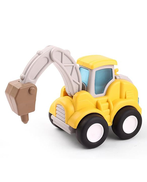 Babyhug Press & Go Mini Bulldozer & Driller Truck Toy with Flexible Joints for Toddlers| Early Learning & Development| Pretend Play Toy| Fun Toy for 3+ Years Kids |BIS Certified| Pack of 2