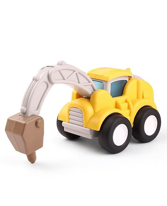 Babyhug Press & Go Mini Bulldozer & Driller Truck Toy with Flexible Joints for Toddlers| Early Learning & Development| Pretend Play Toy| Fun Toy for 3+ Years Kids |BIS Certified| Pack of 2