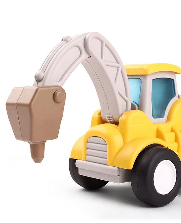 Babyhug Press & Go Mini Bulldozer & Driller Truck Toy with Flexible Joints for Toddlers| Early Learning & Development| Pretend Play Toy| Fun Toy for 3+ Years Kids |BIS Certified| Pack of 2