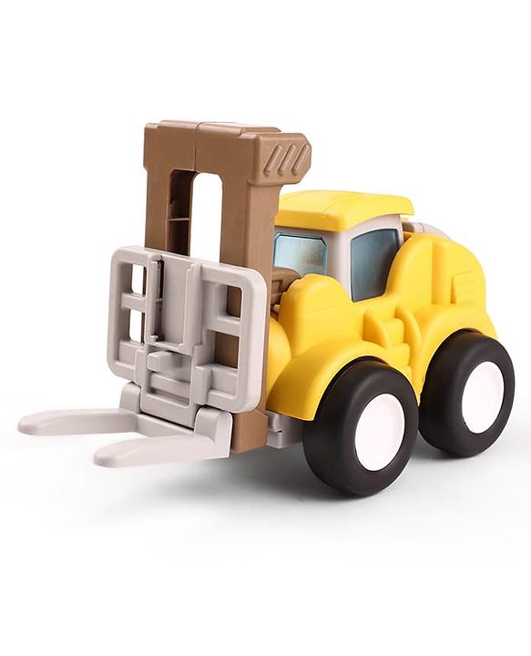 Babyhug Press & Go Mini Bulldozer & Driller Truck Toy with Flexible Joints for Toddlers| Early Learning & Development| Pretend Play Toy| Fun Toy for 3+ Years Kids |BIS Certified| Pack of 2