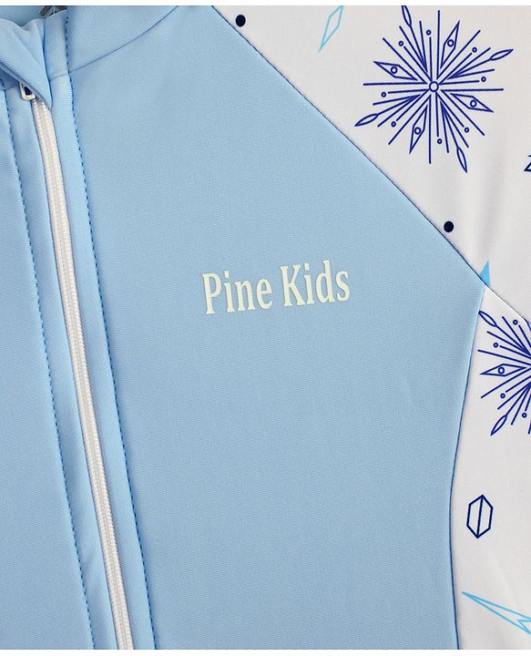 Pine Kids Half Raglan Sleeves Printed Frock Swimsuit - Blue