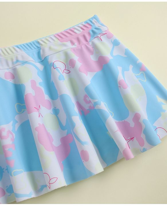 Pine Kids Half Raglan Sleeves Printed Two Piece Swimsuit - Light Blue