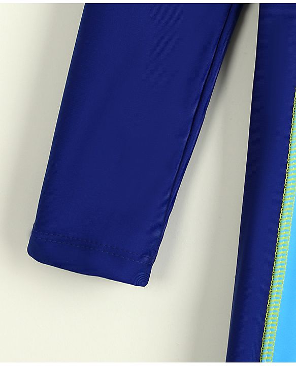 Pine Active Full Raglan Sleeves Legged Swimsuit - Blue