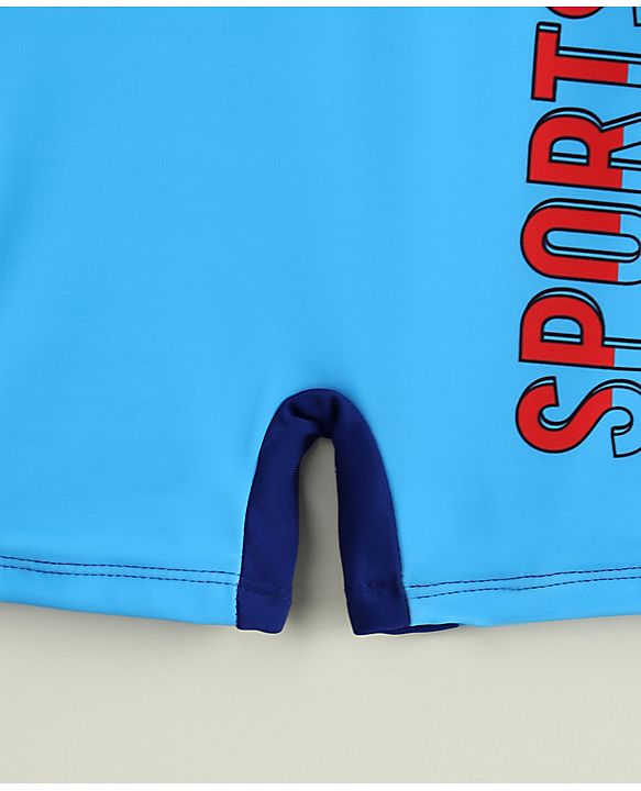 Pine Active Full Raglan Sleeves Legged Swimsuit - Blue